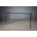A GULLIVER GLASS CONSOLE TABLE by Tonelli 141cm (w) x 45cm (d) x 71cm (h)