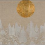 Patrick Scott HRHA 1921-2014 CHINESE LANDSCAPE, Gold leaf and tempura on unprimed canvas, 24" x