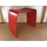 THE TABOURET RED STOOL, By Jorgen Moller for Askman, 52cm (w) x 30cm (d) x 42cm (h), bearing label