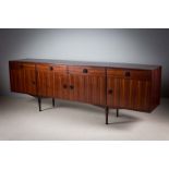 A FINE SOLID ROSEWOOD SIDEBOARD, ATTRIBUTED TO GIANFRANCO FRATTINI, c.1965, with four drawers