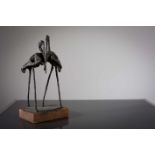 Modern School COURTING HERONS Bronze, 42.5cm high (excluding base)