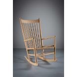 THE J16 ROCKING CHAIR BY HANS WEGNER, in white oak.