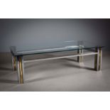 A CHROME AND GILT COFFEE TABLE, FRENCH 1