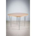 A BIRCH WOOD ELLIPSE DINING TABLE, BY PI