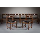 A SET OF EIGHT DINING CHAIRS, ITALIAN, 1