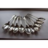 A PAIR OF THREAD PATTERN DESSERT SPOONS,