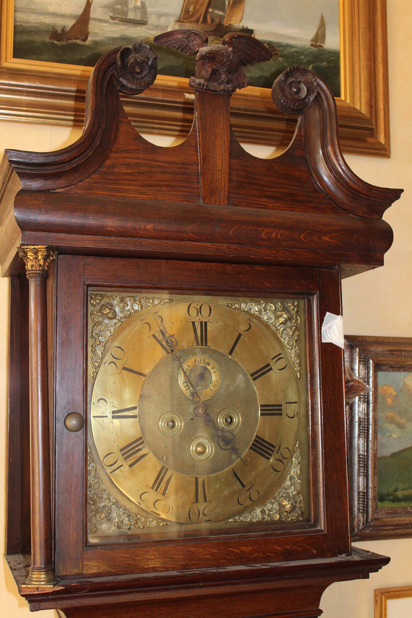 An Georgian oak framed longcase clock, t - Image 2 of 2