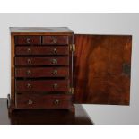 A MAHOGANY TABLE JEWELLERY CABINET, 19th