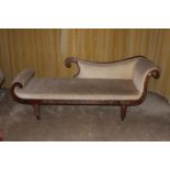 A REGENCY CHAISE LONG, with shaped back