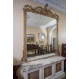 A LARGE VICTORIAN GILTWOOD AND PLASTER O