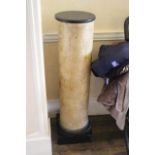 A PAIR OF SIENNA MARBLE COLUMNS, with ci