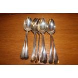 A SET OF 9 DESSERT SPOONS, ENSUITE, SHEF