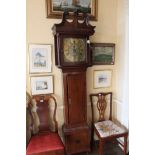 An Georgian oak framed longcase clock, t