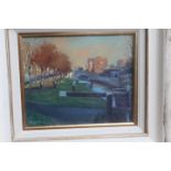 Norman Teeling A Canal Scene Oil on bo