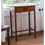 A GEORGIAN OVAL MAHOGANY CHAMBER TABLE,