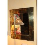 A PAIR OF GILT BRASS RECTANGULAR WALL MI