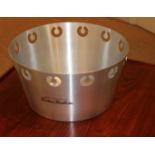 A STAINLESS STEEL CHAMPAGNE BUCKET, BY N