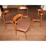 A SET OF FOUR DANISH TEAK DINING CHAIRS,