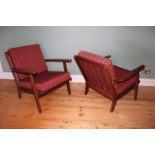 A PAIR OF DANISH EASY CHAIRS, 1960s, wit