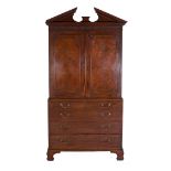 A COMPOSED GEORGIAN MAHOGANY SECRETAIRE