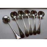 A SET OF 6 PLAIN SOUP SPOONS, SHEFFIELD