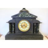 JULES ROLEZ, A LATE VICTORIAN ARCHITECTURAL MARBLE CASED MANTLE CLOCK,