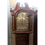 BIGGIN, DOWNHAM, AN 18TH CENTURY CARVED OAK 8 DAY LONGCASE CLOCK,