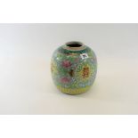 AN 18TH CENTURY CHINESE PORCELAIN GINGER JAR, floral decorated in bright enamel colours, 8 ins high.