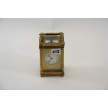 AN EARLY 20TH CENTURY BRASS 8 DAY REPEATING CARRIAGE CLOCK,