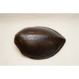 A 19TH CENTURY LEATHERBACK TURTLE CARAPACE, 35 ins x 26 1/2 ins (with cites certificate).