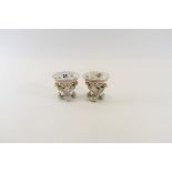 A PAIR OF LATE 19TH CENTURY CONTINENTAL PORCELAIN OVAL TABLE SALTS,