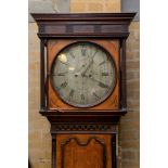 W. EDMUNDS, MADELEY, A LATE 18TH CENTURY OAK AND MAHOGANY 8 DAY LONGCASE CLOCK,