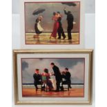 After Jack Vettriano (1951), Coloured print , two, ' The Singing Butler ' &,