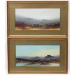 Frank Holme early XX, Gouache, a pair, Heather on the moors, Signed lower,