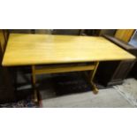 Modern kitchen refectory blonde wood dining table CONDITION: Please Note - we do