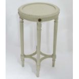 French painted circular table CONDITION: Please Note - we do not make reference to