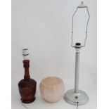 Retro lamp and teracotta lamp and shade CONDITION: Please Note - we do not make