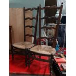 2 ladder back continental chairs CONDITION: Please Note - we do not make reference