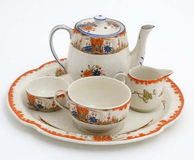 A c1950s James Kent Ltd, tea for one breakfast set , comprising teapot, cup, milk jug ,