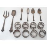 6 napkin rings and silver plated cutlery etc CONDITION: Please Note - we do not