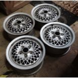 Four aluminium vehicle wheels 15" diameter (No tyres) CONDITION: Please Note - we