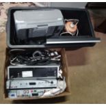 2 boxes electrical items to include printer,