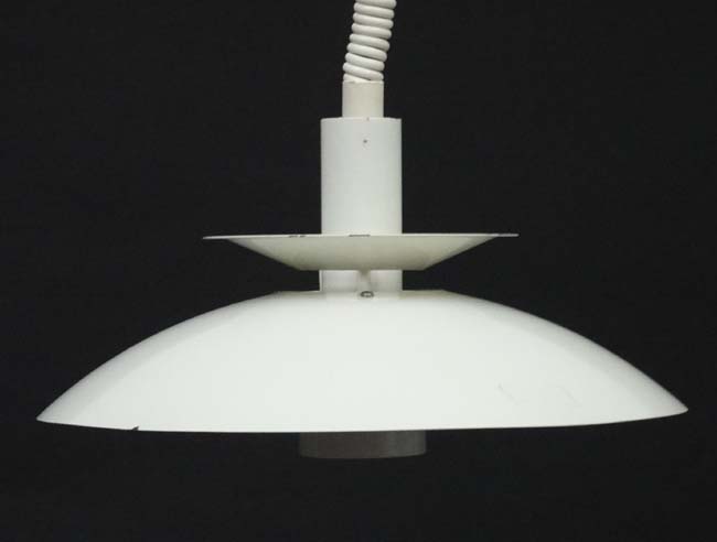 Vintage Retro : A Danish Pendant Light in the PH style with white livery , 16" diameter. - Image 2 of 4