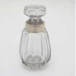 A cut glass jar and stopper with Continental Spanish ? silver rim.