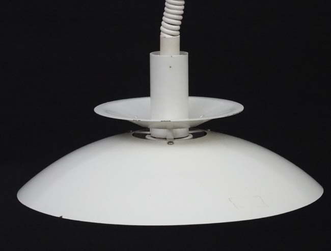 Vintage Retro : A Danish Pendant Light in the PH style with white livery , 16" diameter. - Image 3 of 4