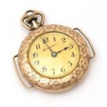 American wrist watch : a ' Hampden ' gilt metal cased fob watch with lugs at 3 and 9 for convesion