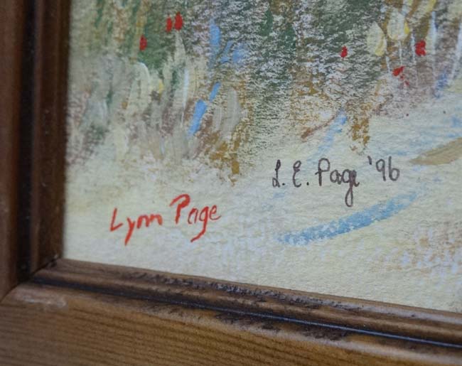 Lynn Page 1996, Oil on board, Picking wild flowers, Signed and dated lower left. - Image 5 of 5