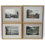 Shooting : R Havell Set of 4 coloured lithographs, ' Pheasant Shooting ( Black Park ,