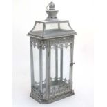 A white painted lantern with canted corners. 21stC. approx.