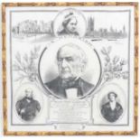 Gladstone, Large framed linen handkerchief,